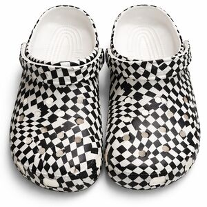 🖤Crocs Classic Clog Black White Checkerboard NWOT M8 W10